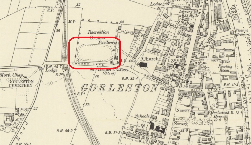 Great Yarmouth - Gorleston Recreation Ground : Map credit National Library of Scotland